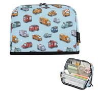 Kcldeci Standing Pencil Case Large Capacity Zippered Pen Pouch,Cartoon Rescue Convoy Pencil Bag for Girls Boys Office School