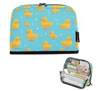 Kcldeci Standing Pencil Case Large Capacity Zippered Pen Pouch,Colorful Cute Ducky Pencil Bag for Girls Boys Office School