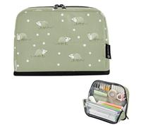 Kcldeci Standing Pencil Case Large Capacity Zippered Pen Pouch,Opossum and White Dots Pencil Bag for Girls Boys Office School