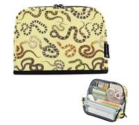 Kcldeci Standing Pencil Case Large Capacity Zippered Pen Pouch,Various Snake Pencil Bag for Girls Boys Office School