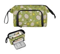 Kcldeci Tennis Rackets and Balls Icons Pencil Case for Boys Girls, Adult Big Pencil Bag with Zipper, Teens Large Storage Pencil Box for School Office