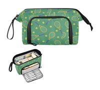 Kcldeci Tennis Rockets and Balls Pencil Case for Boys Girls, Adult Big Pencil Bag with Zipper, Teens Large Storage Pencil Box for School Office
