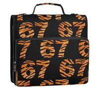 Kcldeci Tiger Print 67 3 Ring 2 Inch Zipper Binder,500 Sheet Organizer Binder Bag with Shoulder Strap Expanding Files for School and Office