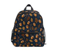 Kcldeci Toddler Backpack for Girls Boys Acorn Navy Blue Kindergarten Elementary Preschool Kids School Bag Book Bag M