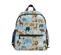 Kcldeci Toddler Backpack for Girls Boys Animals in The Zoon Kindergarten Elementary Preschool Kids School Bag Book Bag S