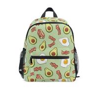 Kcldeci Toddler Backpack for Girls Boys Avocado Egg Bacon Kindergarten Elementary Preschool Kids School Bag Book Bag S