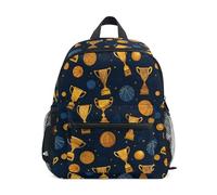 Kcldeci Toddler Backpack for Girls Boys Basketball Stars Trophies Kindergarten Elementary Preschool Kids School Bag Book Bag S