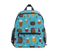 Kcldeci Toddler Backpack for Girls Boys Beer and Beer Barrel Kindergarten Elementary Preschool Kids School Bag Book Bag M