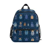 Kcldeci Toddler Backpack for Girls Boys Beetles Bugs on Blue Kindergarten Elementary Preschool Kids School Bag Book Bag S