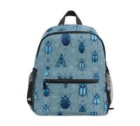Kcldeci Toddler Backpack for Girls Boys Blue Beetles Bugs Kindergarten Elementary Preschool Kids School Bag Book Bag S