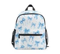 Kcldeci Toddler Backpack for Girls Boys Blue Bows Stars Kindergarten Elementary Preschool Kids School Bag Book Bag S