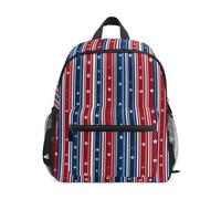 Kcldeci Toddler Backpack for Girls Boys Blue Strips Stars Kindergarten Elementary Preschool Kids School Bag Book Bag S