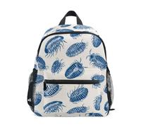 Kcldeci Toddler Backpack for Girls Boys Blue Trilobites Kindergarten Elementary Preschool Kids School Bag Book Bag S