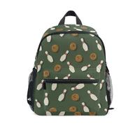 Kcldeci Toddler Backpack for Girls Boys Bowling Lanes Balls Kindergarten Elementary Preschool Kids School Bag Book Bag S