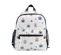 Kcldeci Toddler Backpack for Girls Boys Carnival Circus White Kindergarten Elementary Preschool Kids School Bag Book Bag M