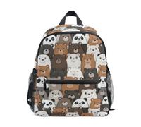 Kcldeci Toddler Backpack for Girls Boys Cartoon Bears and Pandas Kindergarten Elementary Preschool Kids School Bag Book Bag S