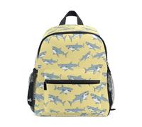 Kcldeci Toddler Backpack for Girls Boys Cartoon Gray Shark2 Kindergarten Elementary Preschool Kids School Bag Book Bag S