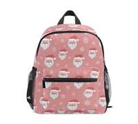 Kcldeci Toddler Backpack for Girls Boys Cartoon Santa Head Kindergarten Elementary Preschool Kids School Bag Book Bag M