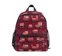 Kcldeci Toddler Backpack for Girls Boys Cartoon Train Red Kindergarten Elementary Preschool Kids School Bag Book Bag S