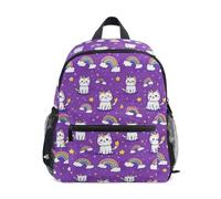 Kcldeci Toddler Backpack for Girls Boys Cats Unicorn Rainbow Kindergarten Elementary Preschool Kids School Bag Book Bag S