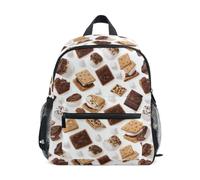 Kcldeci Toddler Backpack for Girls Boys Chocolate Grahams Kindergarten Elementary Preschool Kids School Bag Book Bag M