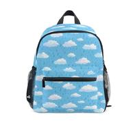 Kcldeci Toddler Backpack for Girls Boys Clouds Raindrops Kindergarten Elementary Preschool Kids School Bag Book Bag M