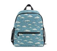 Kcldeci Toddler Backpack for Girls Boys Clouds Raindrops on Sky Kindergarten Elementary Preschool Kids School Bag Book Bag S