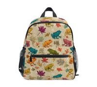 Kcldeci Toddler Backpack for Girls Boys Colorful Cartoon Frog Kindergarten Elementary Preschool Kids School Bag Book Bag M