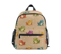 Kcldeci Toddler Backpack for Girls Boys Colorful Cartoon Frog1 Kindergarten Elementary Preschool Kids School Bag Book Bag S