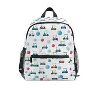 Kcldeci Toddler Backpack for Girls Boys Colorful Golf Cars Kindergarten Elementary Preschool Kids School Bag Book Bag M