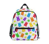 Kcldeci Toddler Backpack for Girls Boys Colorful Gummy Bears Kindergarten Elementary Preschool Kids School Bag Book Bag M