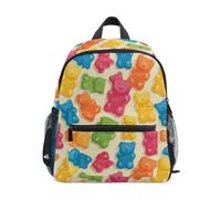 Kcldeci Toddler Backpack for Girls Boys Colorful Gummy Bears Kindergarten Elementary Preschool Kids School Bag Book Bag M