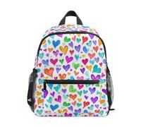 Kcldeci Toddler Backpack for Girls Boys Colorful Magic Love Hearts Kindergarten Elementary Preschool Kids School Bag Book Bag M