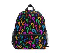 Kcldeci Toddler Backpack for Girls Boys Colorful Question Mark Kindergarten Elementary Preschool Kids School Bag Book Bag M