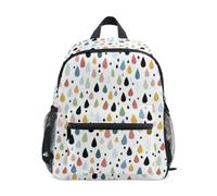 Kcldeci Toddler Backpack for Girls Boys Colrful Raindrops Kindergarten Elementary Preschool Kids School Bag Book Bag S