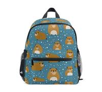Kcldeci Toddler Backpack for Girls Boys Cute Beaver Kindergarten Elementary Preschool Kids School Bag Book Bag S