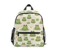 Kcldeci Toddler Backpack for Girls Boys Cute Frog Kindergarten Elementary Preschool Kids School Bag Book Bag M