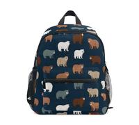 Kcldeci Toddler Backpack for Girls Boys Cute Grizzly Bears Kindergarten Elementary Preschool Kids School Bag Book Bag M