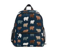 Kcldeci Toddler Backpack for Girls Boys Cute Grizzly Bears Kindergarten Elementary Preschool Kids School Bag Book Bag M