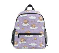 Kcldeci Toddler Backpack for Girls Boys Cute Monkey Star Kindergarten Elementary Preschool Kids School Bag Book Bag S