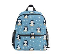 Kcldeci Toddler Backpack for Girls Boys Cute Penguins Stars Kindergarten Elementary Preschool Kids School Bag Book Bag S