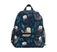 Kcldeci Toddler Backpack for Girls Boys Cute Sea Otters Kindergarten Elementary Preschool Kids School Bag Book Bag S