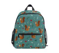 Kcldeci Toddler Backpack for Girls Boys Cute Squirrel and Heart Kindergarten Elementary Preschool Kids School Bag Book Bag M
