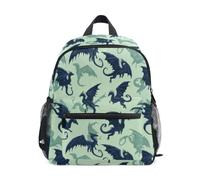Kcldeci Toddler Backpack for Girls Boys Dark Blue Fly Dragons Kindergarten Elementary Preschool Kids School Bag Book Bag S