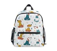 Kcldeci Toddler Backpack for Girls Boys Dog Doing Yoga Kindergarten Elementary Preschool Kids School Bag Book Bag M