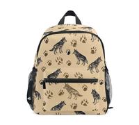 Kcldeci Toddler Backpack for Girls Boys Footprints Coyotes Wolf Kindergarten Elementary Preschool Kids School Bag Book Bag M