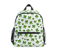 Kcldeci Toddler Backpack for Girls Boys Four Leaf Clover Heart Kindergarten Elementary Preschool Kids School Bag Book Bag M