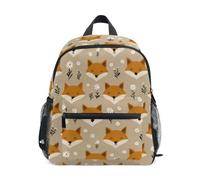Kcldeci Toddler Backpack for Girls Boys Fox Head and Daisy Kindergarten Elementary Preschool Kids School Bag Book Bag S