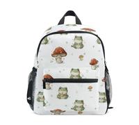 Kcldeci Toddler Backpack for Girls Boys Frog Mushroom Kindergarten Elementary Preschool Kids School Bag Book Bag M