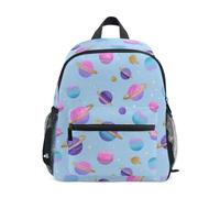 Kcldeci Toddler Backpack for Girls Boys Glitter Planet Space Kindergarten Elementary Preschool Kids School Bag Book Bag S